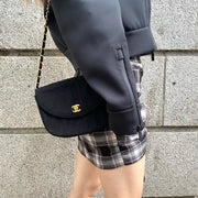 CHANEL Vintage 24k gold cloth shoulder bag